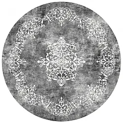 Tapis rond - Santi (gris foncé/blanc)