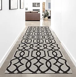 Tapis en coton - Orsa (gris clair/noir)
