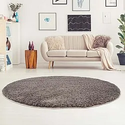 Tapis ronds - Soft Shine (marron)