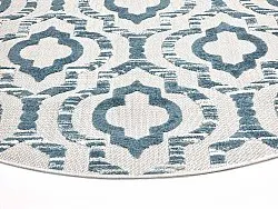 Tapis rond - Intérieur/Extérieur Trenton (blanc/bleu)