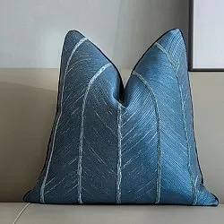 Housse de coussin - Striped Design 45 x 45 cm (bleu)
