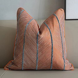 Taie d'oreiller - Striped Design 45 x 45 cm (orange/bleu)
