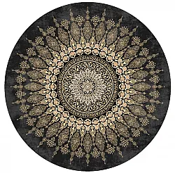 Tapis rond - Sandrigo (noir/doré)