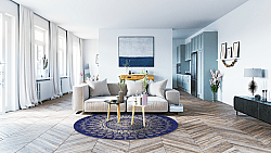 Tapis rond - Sandrigo (bleu/beige)