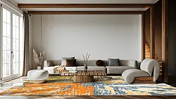 Tapis Wilton - Tizzano (orange/multicolore)