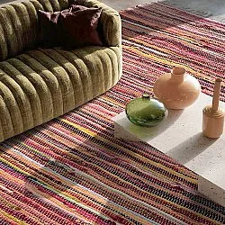 Tapis chiffons - Happy (rose/multicolore)
