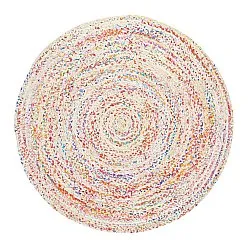 Tapis ronds - Flätan (blanc/multicolore)