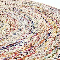 Tapis ronds - Flätan (blanc/multicolore)
