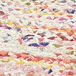 Tapis ronds - Flätan (blanc/multicolore)