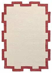 Tapis de laine - Agra Hand Tufted Wool Premium (crème/rouge)