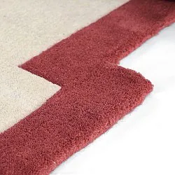 Tapis de laine - Agra Hand Tufted Wool Premium (crème/rouge)