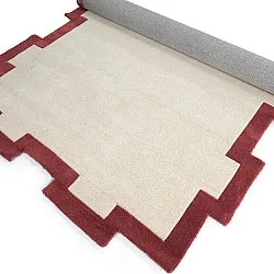 Tapis de laine - Agra Hand Tufted Wool Premium (crème/rouge)