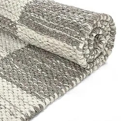 Tapis de laine - Dundee (gris/blanc)