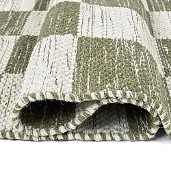 Tapis de laine - Dundee (vert/blanc)