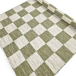 Tapis de laine - Dundee (vert/blanc)