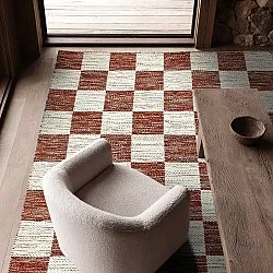 Tapis de laine - Dundee (rouge/blanc)