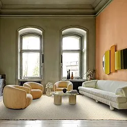 Tapis en laine - Ovelia (beige/blanc)