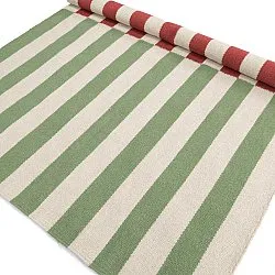 Tapis de laine - Peniche (crème/vert/rouge)