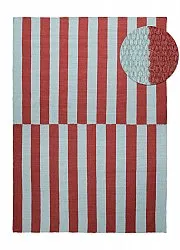Tapis de laine - Peniche (bleu clair/rouge)