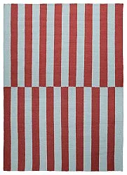 Tapis de laine - Peniche (bleu clair/rouge)