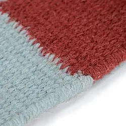 Tapis de laine - Peniche (bleu clair/rouge)