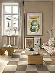 Tapis en laine - Scacco (marron/beige)