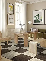 Tapis en laine - Scacco (noir/beige)
