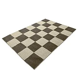 Tapis en laine - Scacco (noir/beige)