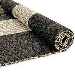 Tapis en laine - Scacco (noir/beige)