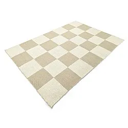 Tapis en laine - Scacco (blanc/beige)