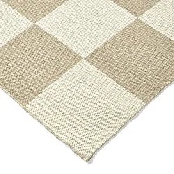 Tapis en laine - Scacco (blanc/beige)