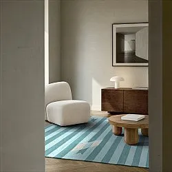 Tapis de laine - Serpa (bleu clair)