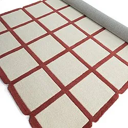 Tapis de laine - Syl Hand Tufted Wool Premium (rouge/blanc)