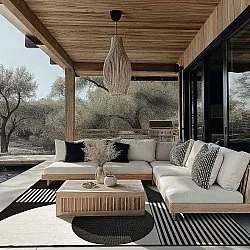 Tapis d’intérieur et d’extérieur - Aurora (noir/blanc)
