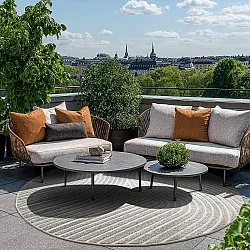 Tapis rond - intérieur/extérieur Devon (gris)