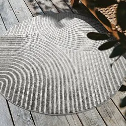 Tapis rond - intérieur/extérieur Devon (gris)