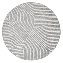 Tapis rond - intérieur/extérieur Devon (gris)