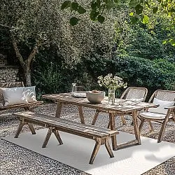 Tapis d’intérieur et d’extérieur - Zelmare (blanc cassé)