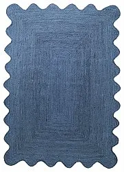 Tapis en jute ondulé - San Francisco (bleu)