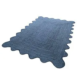 Tapis en jute ondulé - San Francisco (bleu)