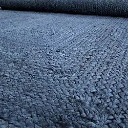 Tapis en jute ondulé - San Francisco (bleu)