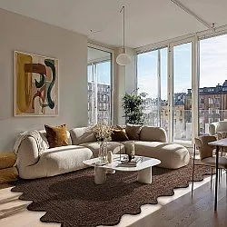 Tapis en jute ondulé - San Francisco (marron)