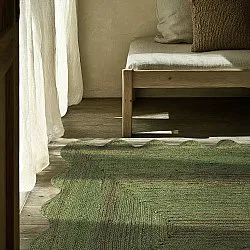 Tapis en jute ondulé - San Francisco (vert militaire)