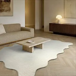 Tapis en laine ondulée - Diu Hand Tufted Wool Premium (blanc)