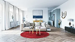 Tapis rond - Valenza (rouge)