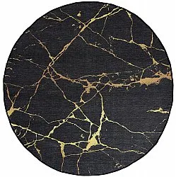 Tapis rond - Vieste (anthracite/doré)