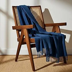 Plaids - Plaid en mélange de laine - Samantha (bleu marine)