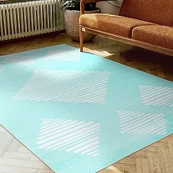 Tapis Wilton - Carmen (bleu clair/blanc)