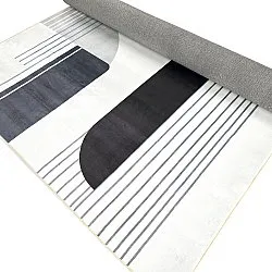 Tapis Wilton - Delft (blanc/gris/noir)