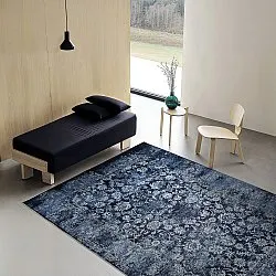 Tapis Wilton - Flowers (bleu)
